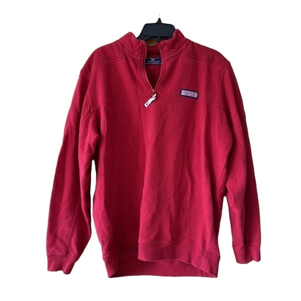 Vineyard Vines Mens Cotton Shep Shirt Compass Rose  Zip Pullover s Sz. M